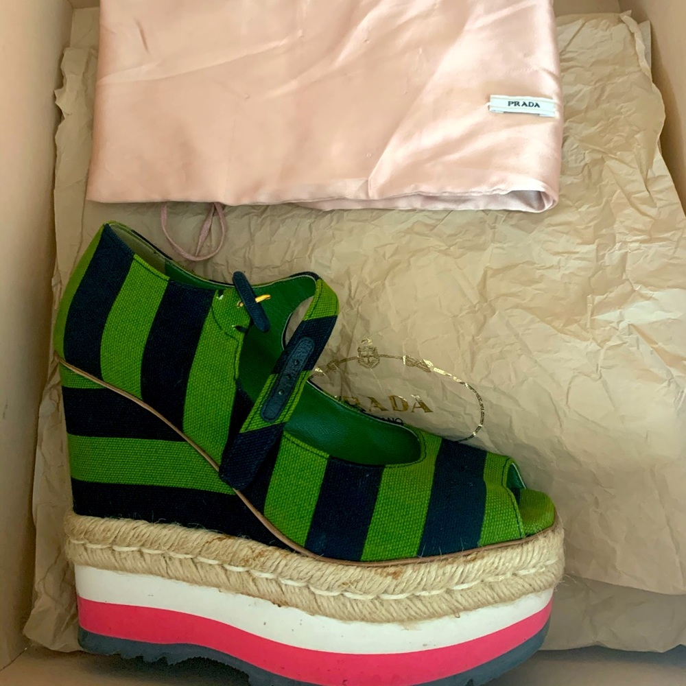 Prada Maryjane espadrille wedges